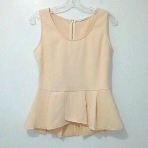 Sis Sis beige peplum sleeveless top